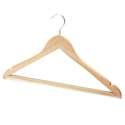 Wooden Hanger with Non-Slip Trouser Bar and Shoulder Notches - 45 cm