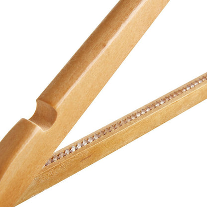 Wooden Hanger with Non-Slip Trouser Bar and Shoulder Notches - 45 cm