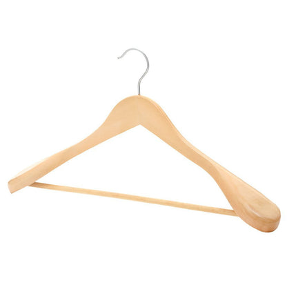 Wooden Hangers with Broad Shoulders and Trouser Bar - 45 cm