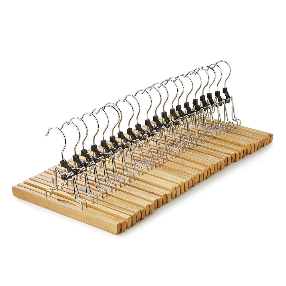 Wooden Trouser/Skirt Clamp Hanger with Velvet Liner - 25 cm
