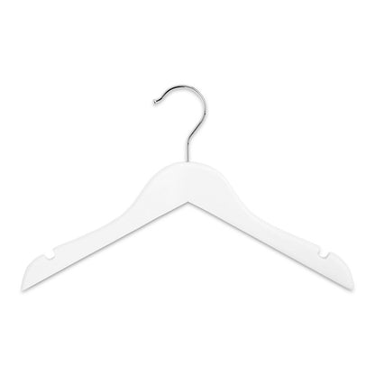 Matt White Children's Wooden Hangers with Shoulder Notches - 31 cm
