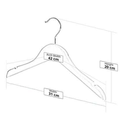 Matt White Children's Wooden Hangers with Shoulder Notches - 31 cm
