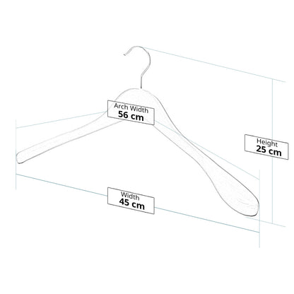 Wooden Hangers with Broad Shoulders - 45 cm