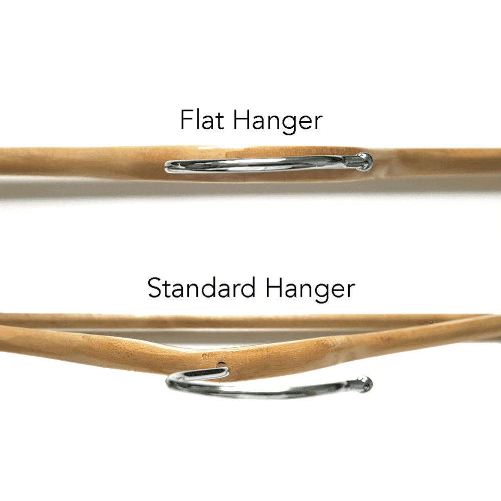 Wooden Flat Profile Hangers with Trouser Bar and Shoulder Notches - 45 cm