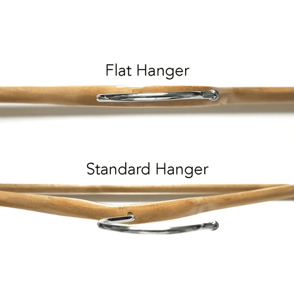 Wooden Flat Profile Hangers with Trouser Bar and Shoulder Notches - 45 cm