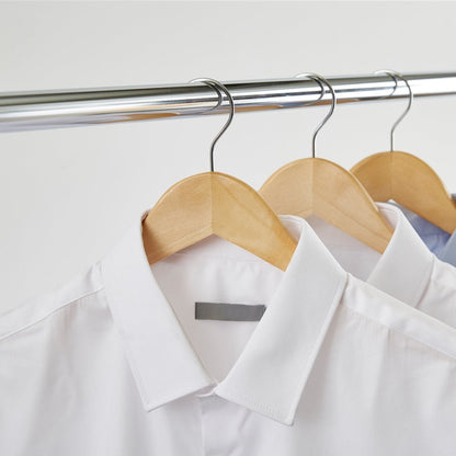 Wooden Flat Profile Hangers with Shoulder Notches - 45cm