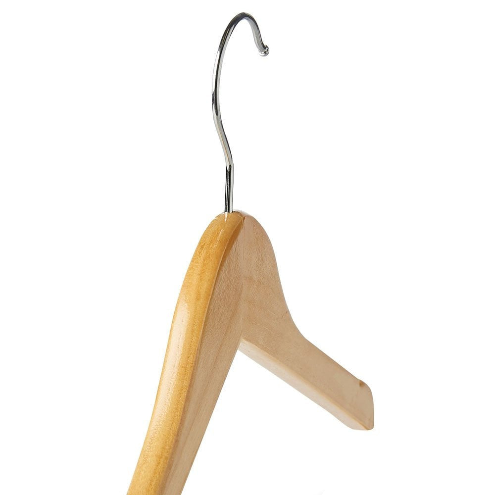 Wooden Flat Profile Hangers with Shoulder Notches - 45cm