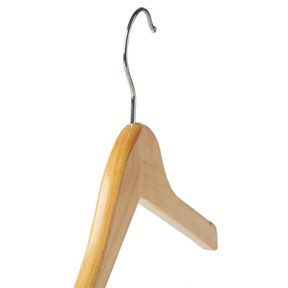 Wooden Flat Profile Hangers with Shoulder Notches - 45cm