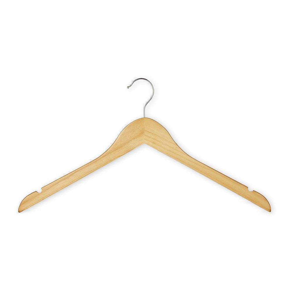 Wooden Flat Profile Hangers with Shoulder Notches - 45cm