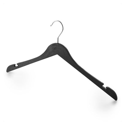 Matt Black Eco Plastic Hangers with Shoulder Notches - 43 cm
