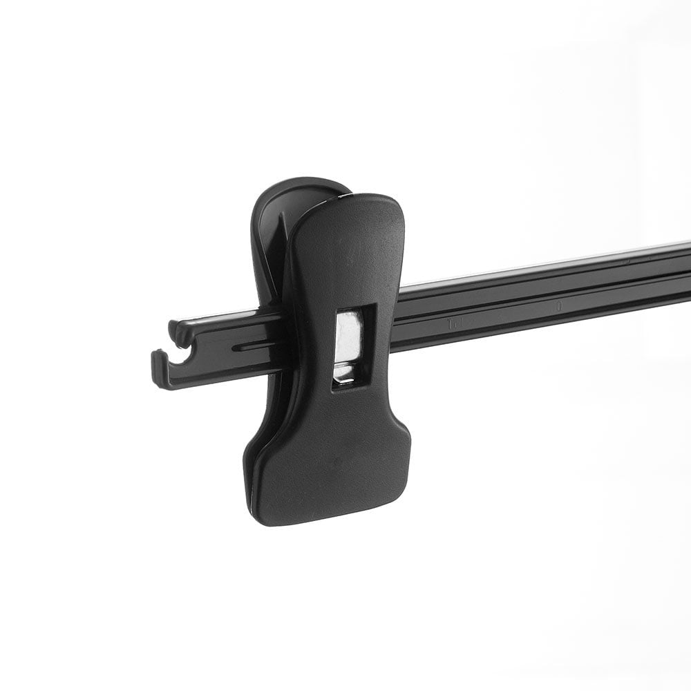 Black Plastic Clothes Hangers with Adjustable Clips - 38 cm