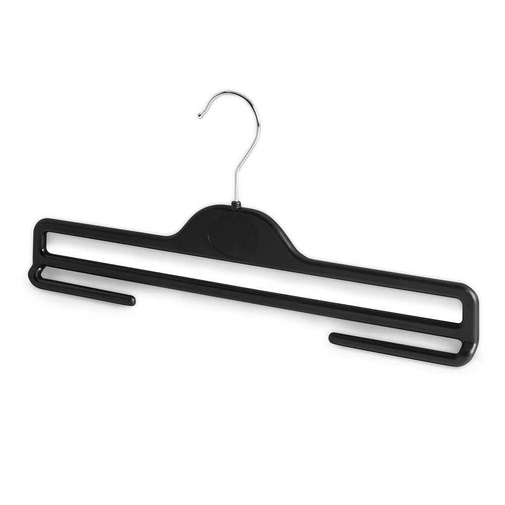 Black Plastic Trouser Hangers with Under Bars - 35.5 cm