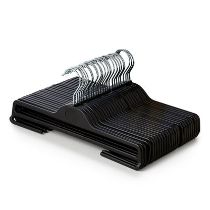 Black Plastic Trouser Hangers with Under Bars - 35.5 cm