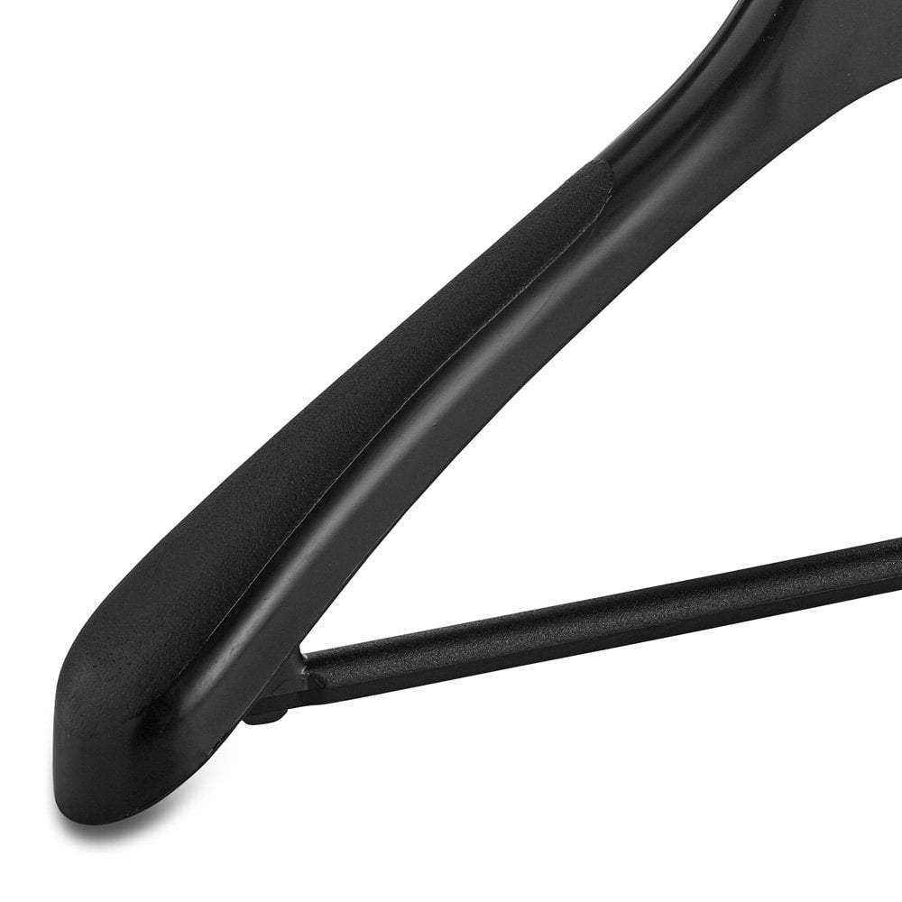 Black Plastic Suit Hangers with Trouser Bar - 44.5 cm