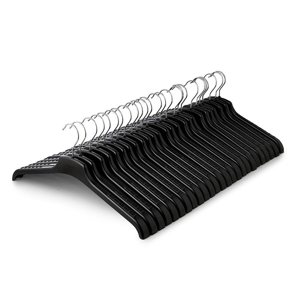 Black Plastic Knitwear Hangers with Textured Arms - 42 cm