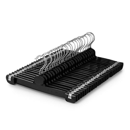 Black Plastic Children's Straight Clip hangers - 30cm