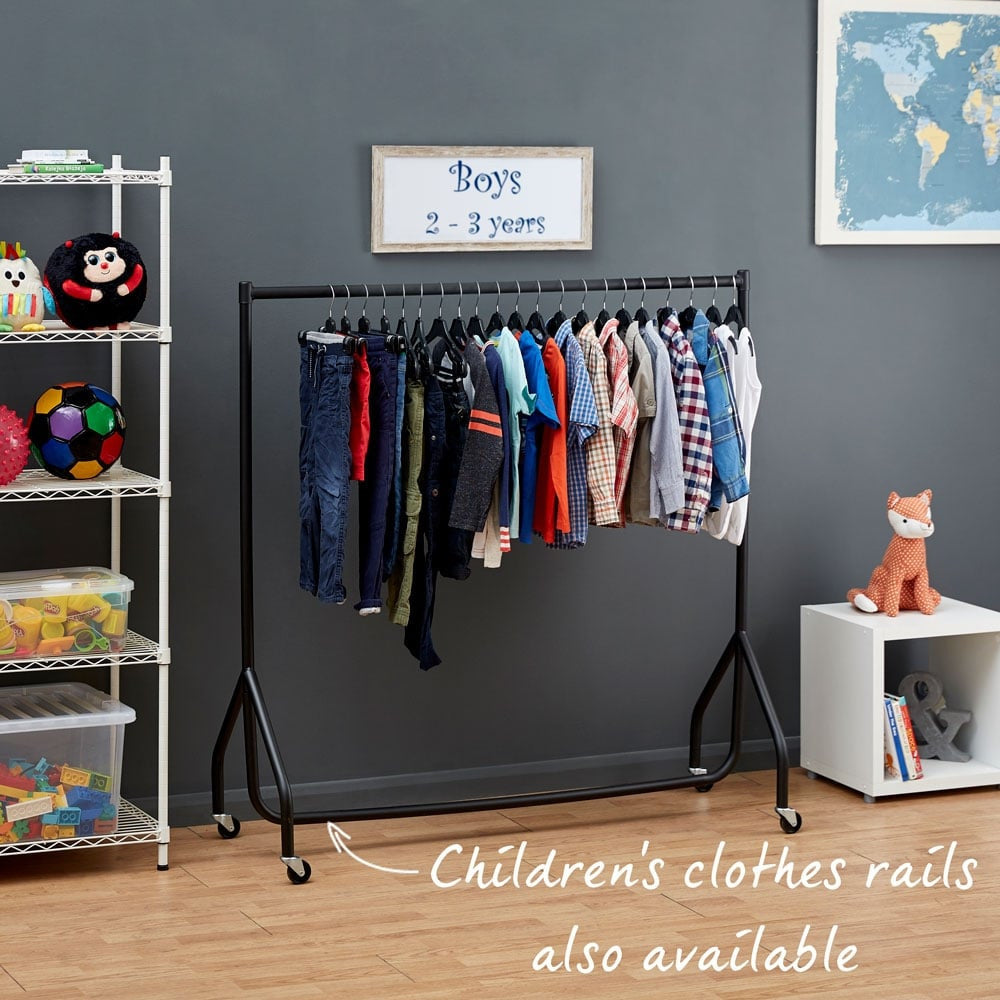 Black Plastic Children's Straight Clip hangers - 30cm