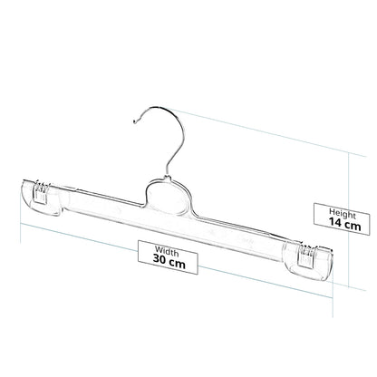 Black Plastic Children's Straight Clip hangers - 30cm