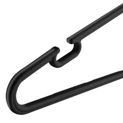 Black Heavy-Duty Plastic Hangers with Trouser Bar and Shoulder Notches - 41.5cm