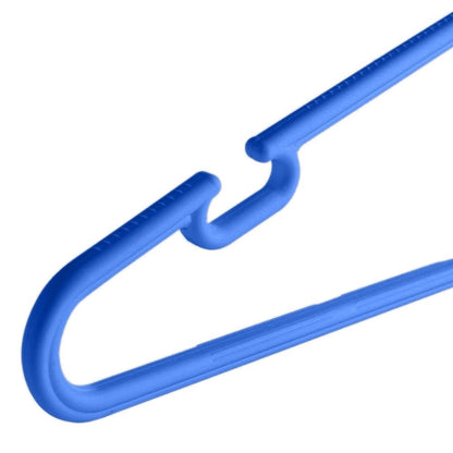 Blue Heavy-Duty Plastic Hangers with Trouser Bar and Shoulder Notches - 41.5cm