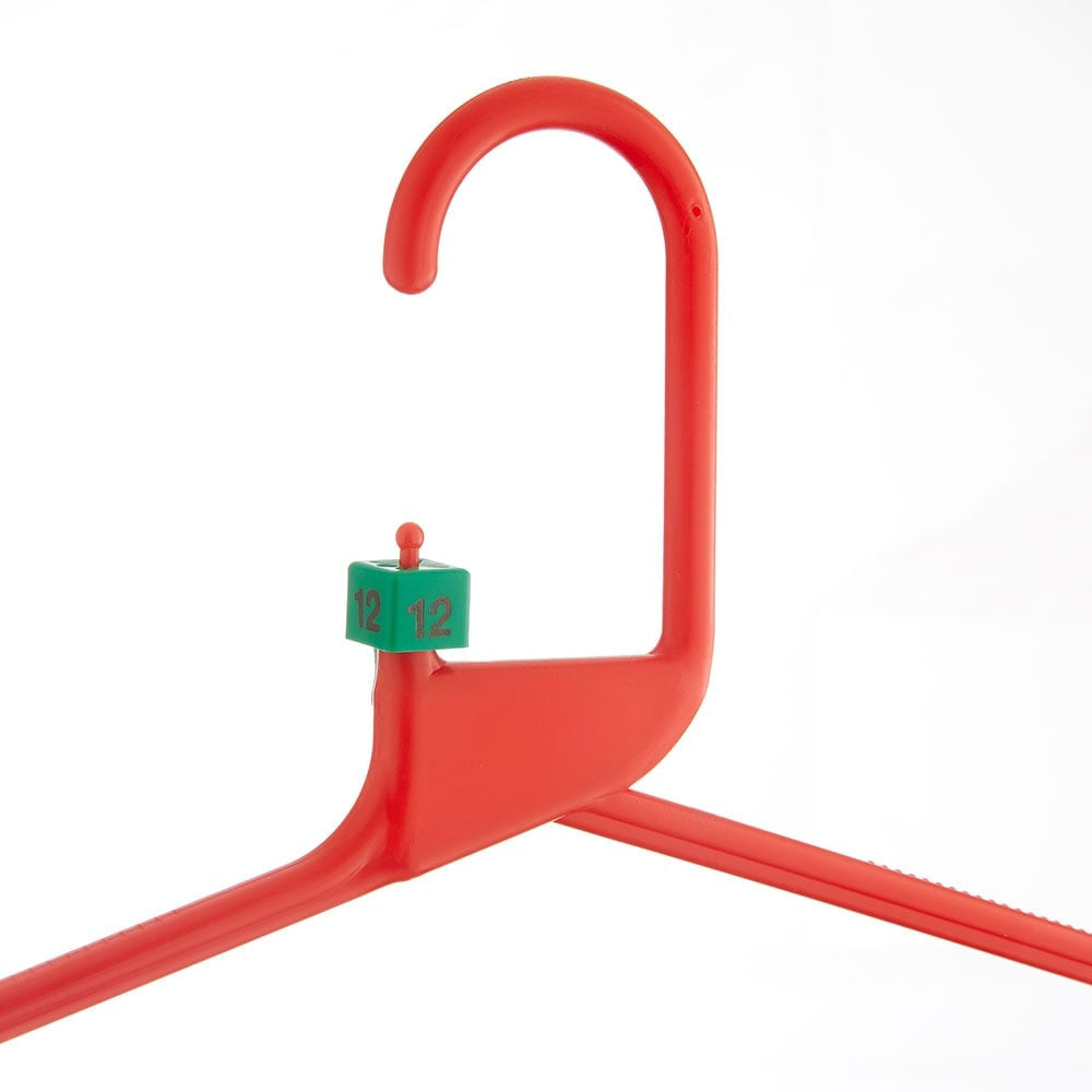 Red Heavy-Duty Plastic Hangers with Trouser Bar and Shoulder Notches - 41.5cm