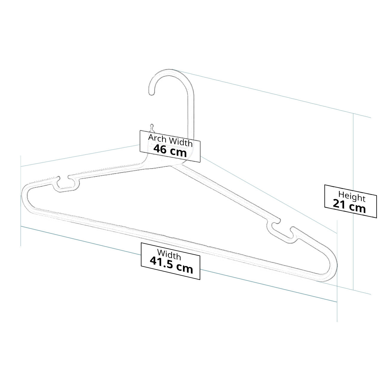 Red Heavy-Duty Plastic Hangers with Trouser Bar and Shoulder Notches - 41.5cm