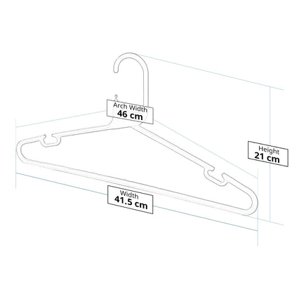 Red Heavy-Duty Plastic Hangers with Trouser Bar and Shoulder Notches - 41.5cm
