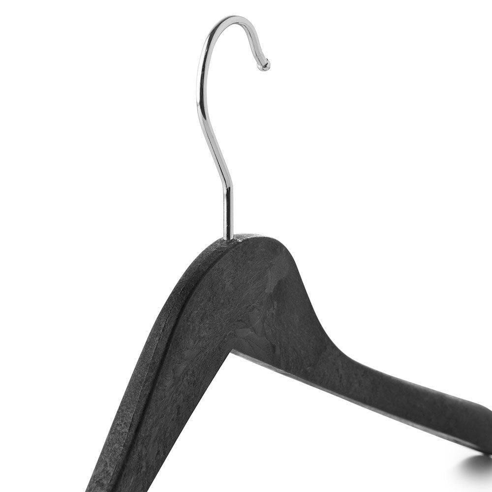 Matt Black Eco Plastic Hangers with Broad Shoulders - 44cm