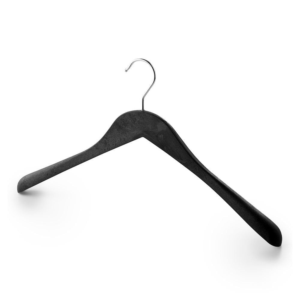 Matt Black Eco Plastic Hangers with Broad Shoulders - 44cm