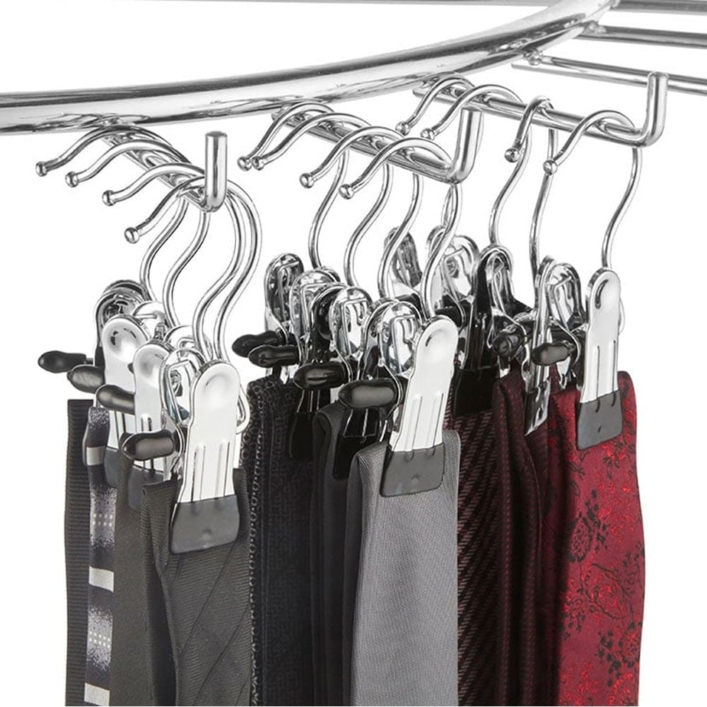 Pack of Chrome Metal Non-Slip Single Clip Hangers