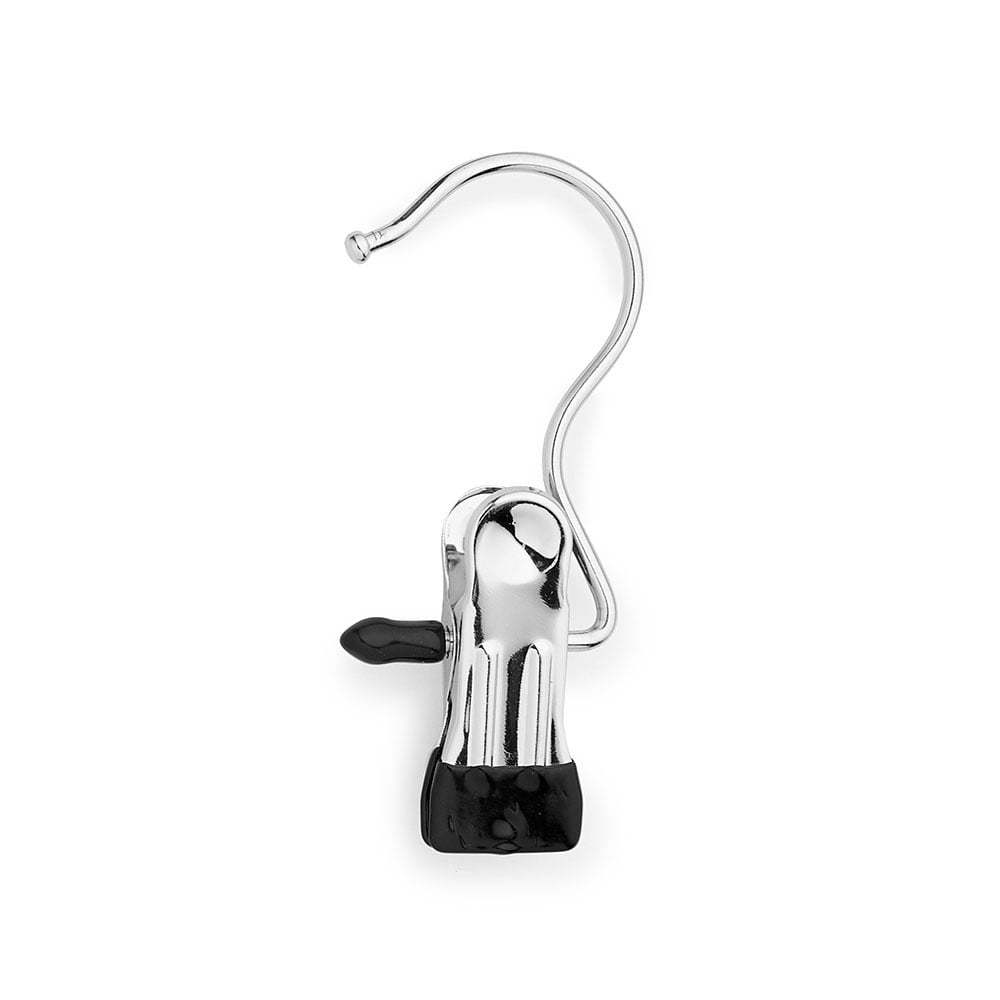 Pack of Chrome Metal Non-Slip Single Clip Hangers