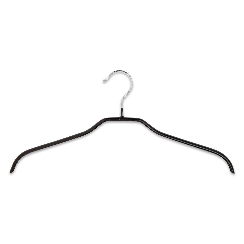 Black Non-Slip Coated Metal Knitwear Hangers - 42 cm