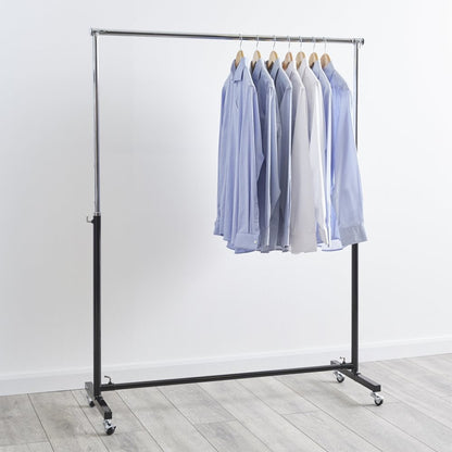 Black & Chrome Adjustable Clothes Rail