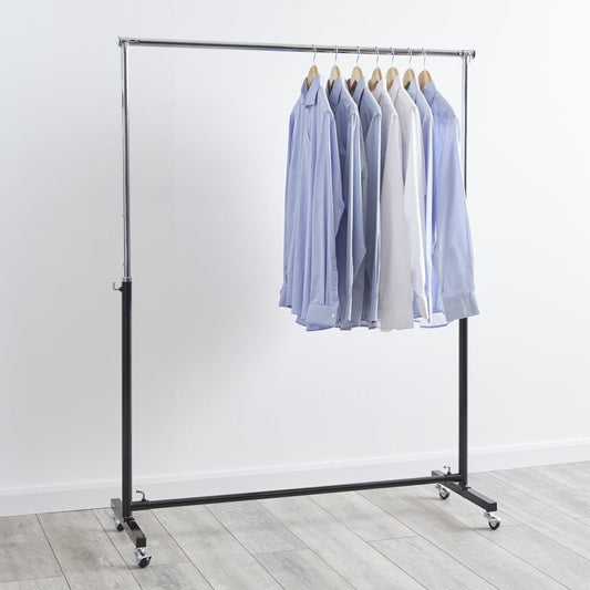 Black & Chrome Adjustable Clothes Rail