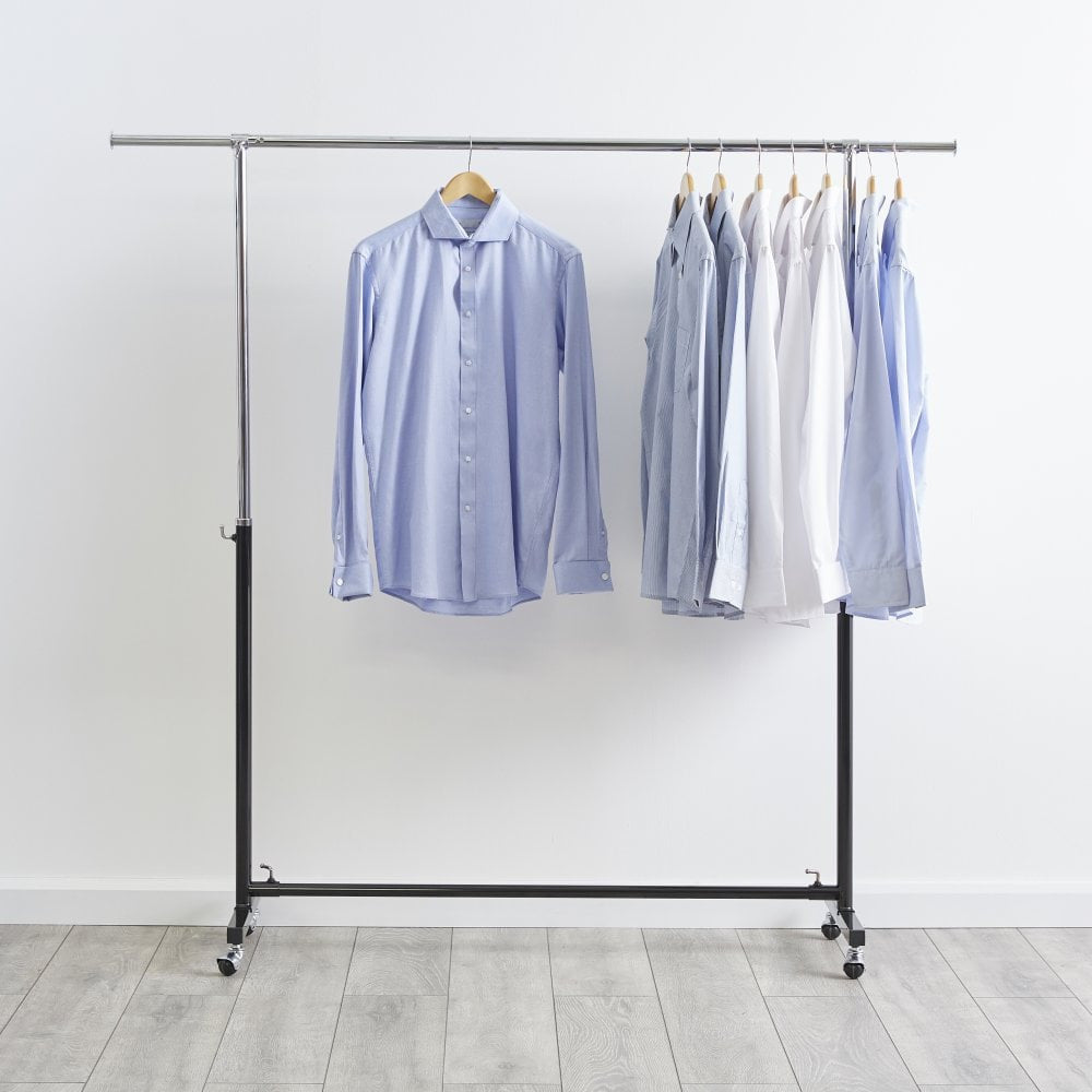 Black & Chrome Adjustable Clothes Rail