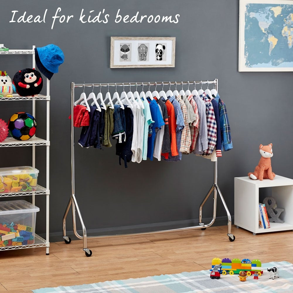 Children's Chrome 4ft Wide Heavy-Duty Clothes Rail