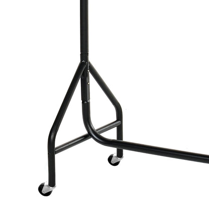 Black 2-Tier Reinforced 6ft Wide Heavy-Duty Clothes Rail