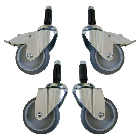 Heavy Duty Wheels For Reinforced Heavy Duty  Clothes Rail - 2 Braked, 2 Unbraked