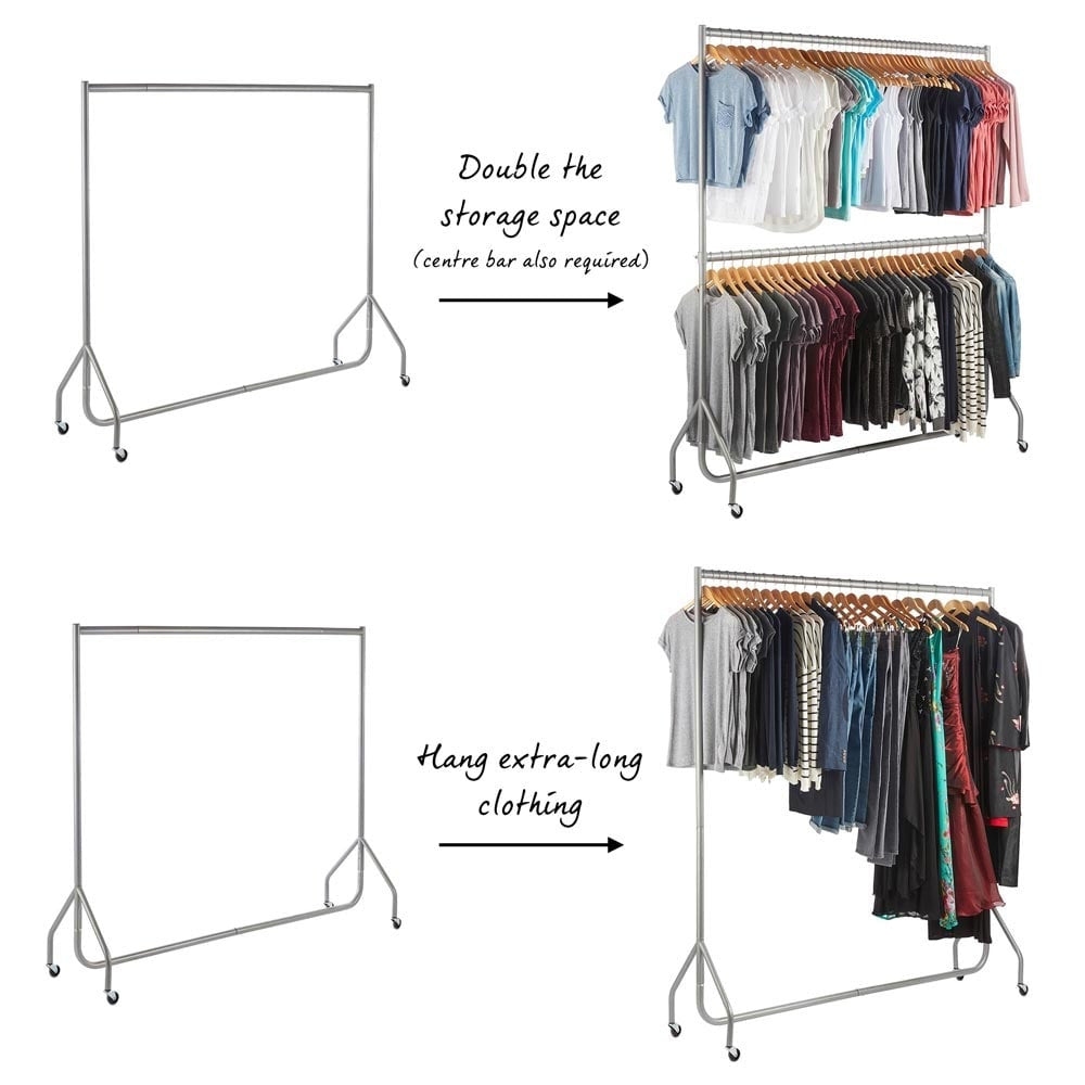 18inch Silver Height Extensions For Heavy-Duty Clothes Rail