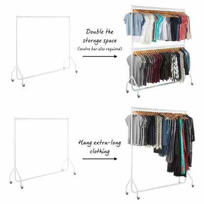 18inch Gloss White Height Extensions For Heavy-Duty Clothes Rail