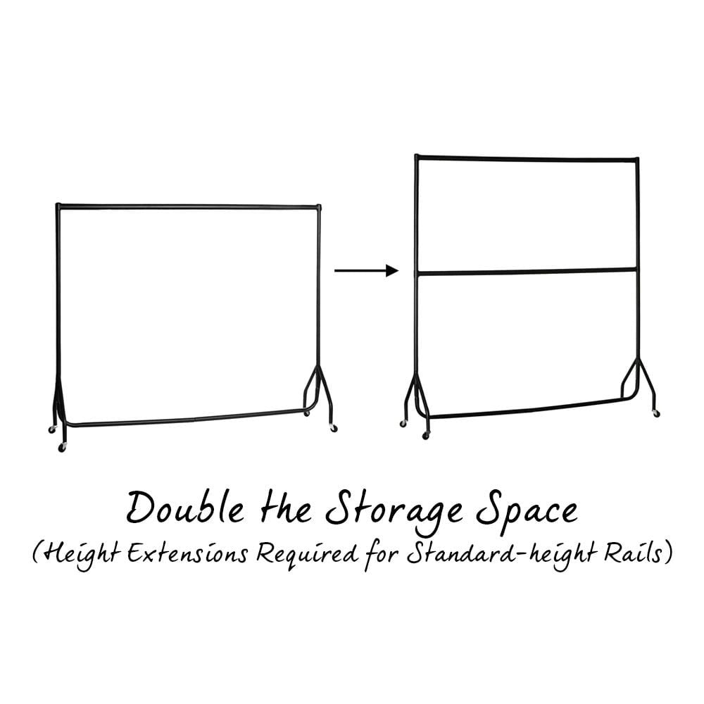 Black 6ft Centre Bar For Heavy-Duty Clothes Rail
