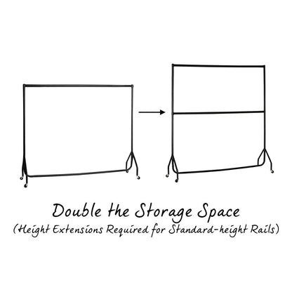 Black 6ft Centre Bar For Heavy-Duty Clothes Rail