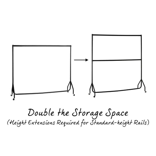 Black 6ft Centre Bar For Heavy-Duty Clothes Rail