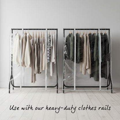 Clear Clothes Rail Cover Double Zip