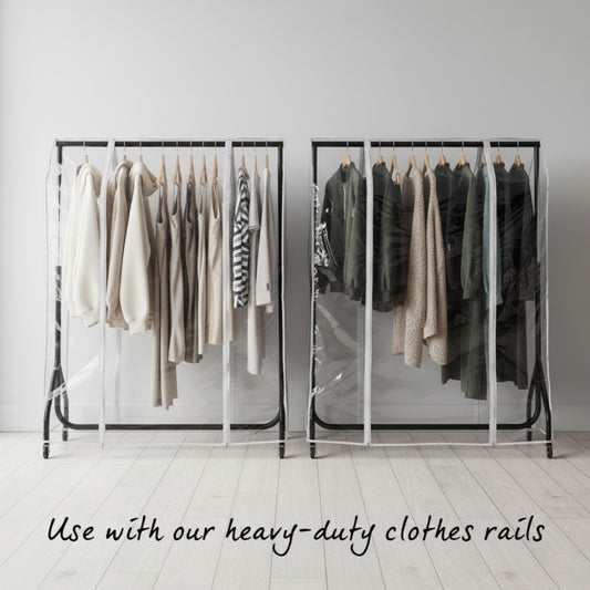 Clear Clothes Rail Cover Double Zip