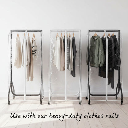 Clear Clothes Rail Cover Double Zip