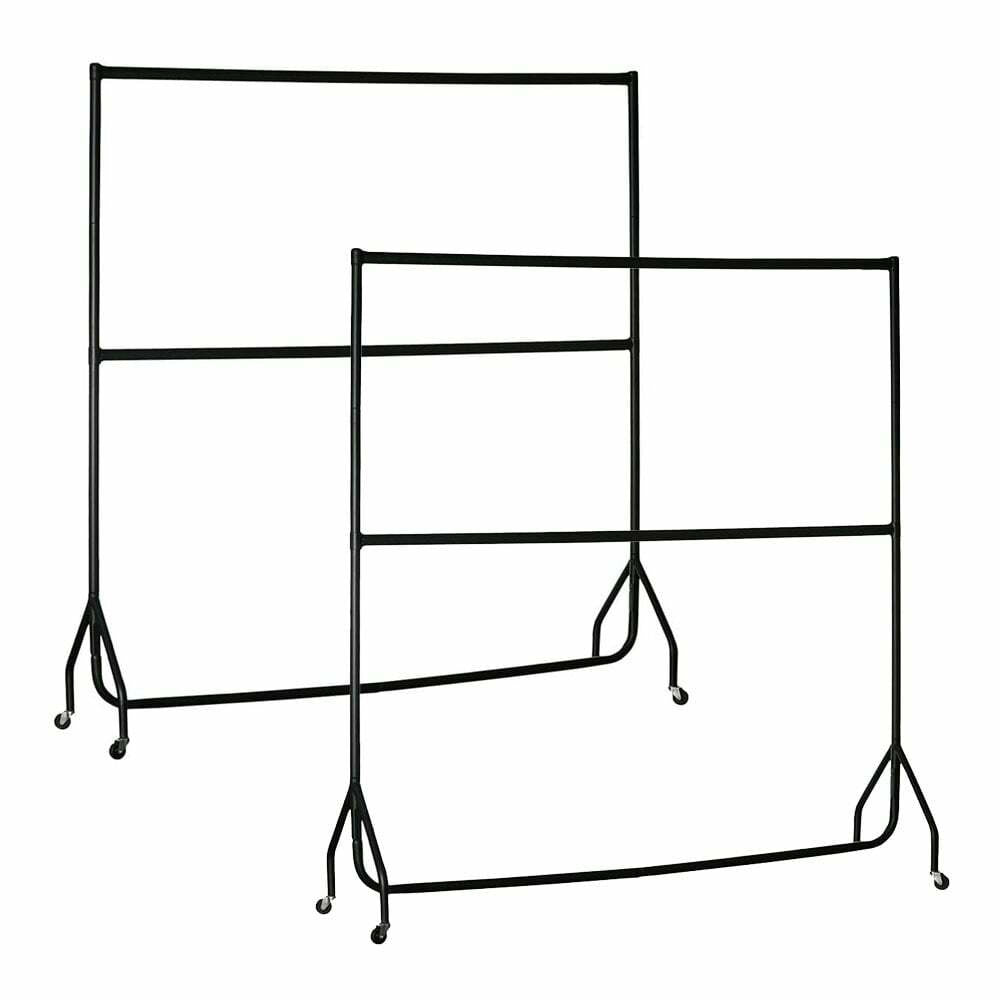 2 x 2 Tier Black 6ft Heavy-Duty Clothes Rails