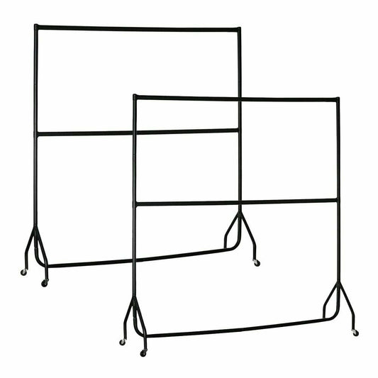 2 x 2 Tier Black 6ft Heavy-Duty Clothes Rails