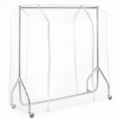 Chrome 4ft Wide Children's Heavy-Duty Clothes Rail With Clear Cover