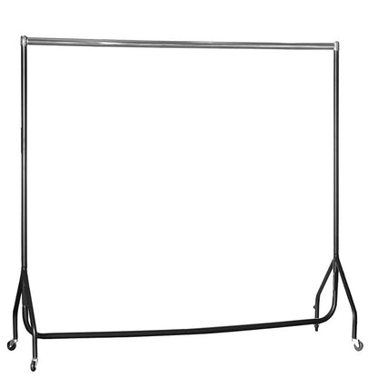 Black & Chrome Heavy-Duty Clothes Rail